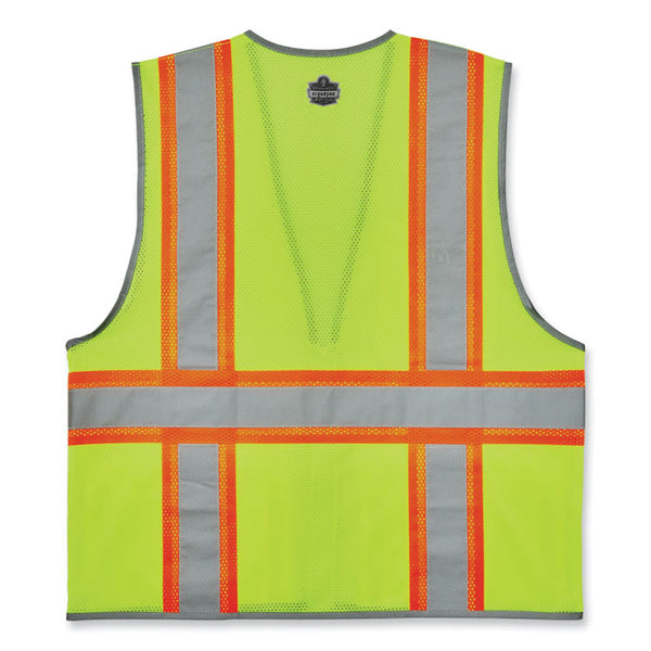 ergodyne® GloWear 8246Z-S Single Size Class 2 Two-Tone Mesh Vest, Polyester, 5X-Large, Lime, Ships in 1-3 Business Days (EGO24569) Each