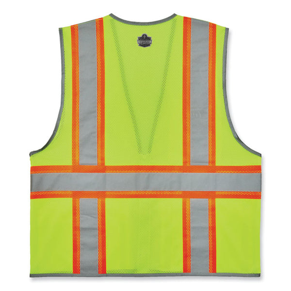 ergodyne® GloWear 8246Z-S Single Size Class 2 Two-Tone Mesh Vest, Polyester, Medium, Lime, Ships in 1-3 Business Days (EGO24563) Each