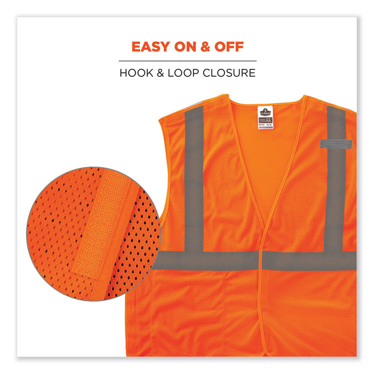 ergodyne® GloWear 8215BA-S Single Size Class 2 Economy Breakaway Mesh Vest, Polyester, 3X-Large, Orange, Ships in 1-3 Business Days (EGO24557) Each