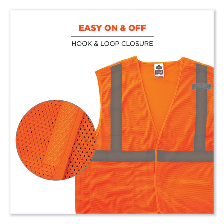 ergodyne® GloWear 8215BA-S Single Size Class 2 Economy Breakaway Mesh Vest, Polyester, Small, Orange, Ships in 1-3 Business Days (EGO24552) Each