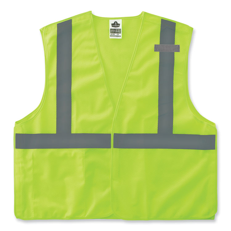 ergodyne® GloWear 8215BA-S Single Size Class 2 Economy Breakaway Mesh Vest, Polyester, 4X-Large, Lime, Ships in 1-3 Business Days (EGO24548) Each