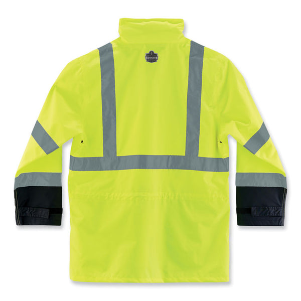ergodyne® GloWear 8365BK Class 3 Hi-Vis Rain Jacket Black Bottom, 2X-Large, Lime, Ships in 1-3 Business Days (EGO25326) Each