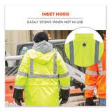 ergodyne® GloWear 8365BK Class 3 Hi-Vis Rain Jacket Black Bottom, 4X-Large, Lime, Ships in 1-3 Business Days (EGO25328) Each