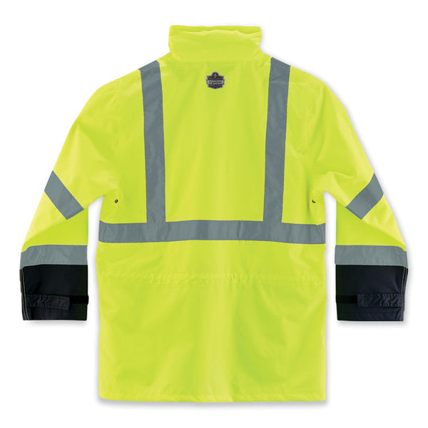 ergodyne® GloWear 8365BK Class 3 Hi-Vis Rain Jacket Black Bottom, 5X-Large, Lime, Ships in 1-3 Business Days (EGO25329) Each