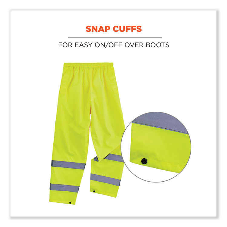 ergodyne® GloWear 8916 Class E Lightweight Hi-Vis Rain Pants, 2X-Large, Lime, Ships in 1-3 Business Days (EGO25346) Each
