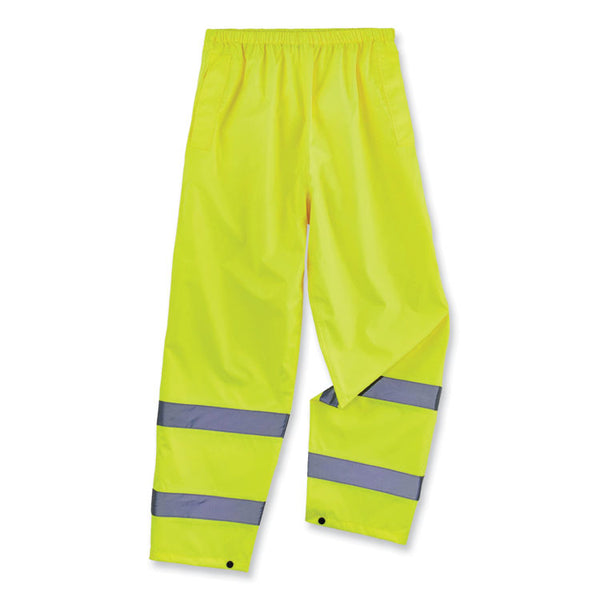 ergodyne® GloWear 8916 Class E Lightweight Hi-Vis Rain Pants, 3X-Large, Lime, Ships in 1-3 Business Days (EGO25347) Each