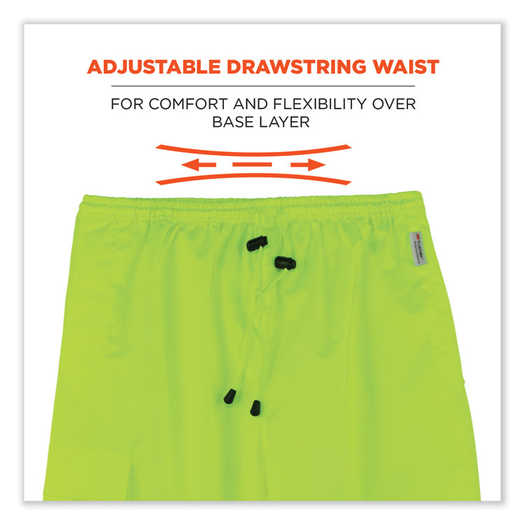 ergodyne® GloWear 8915BK Class E Hi-Vis Rain Pants Black Bottom, 5X-Large, Lime, Ships in 1-3 Business Days (EGO25429) Each