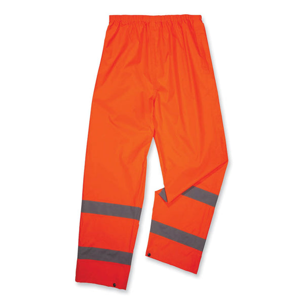 ergodyne® GloWear 8916 Class E Lightweight Hi-Vis Rain Pants, Medium, Orange, Ships in 1-3 Business Days (EGO25443) Each