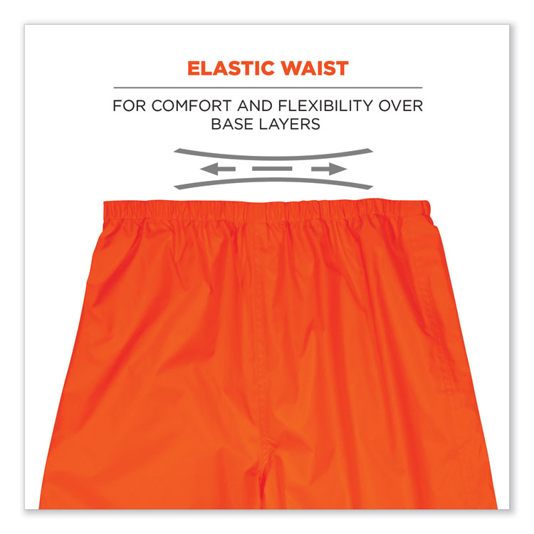 ergodyne® GloWear 8916 Class E Lightweight Hi-Vis Rain Pants, 2X-Large, Orange, Ships in 1-3 Business Days (EGO25446) Each