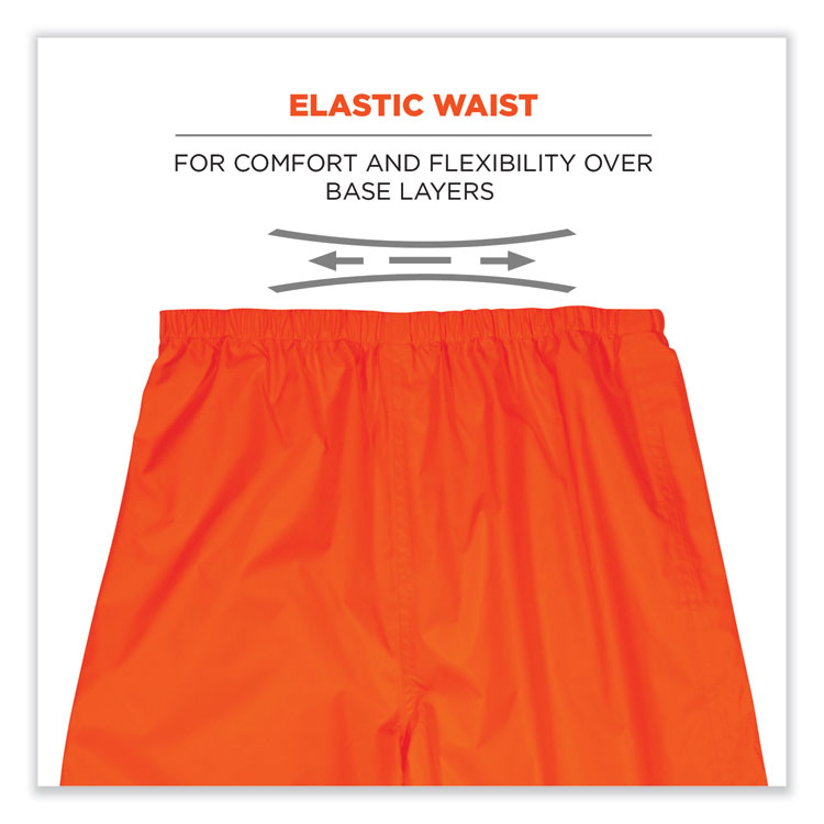 ergodyne® GloWear 8916 Class E Lightweight Hi-Vis Rain Pants, 3X-Large, Orange, Ships in 1-3 Business Days (EGO25447) Each