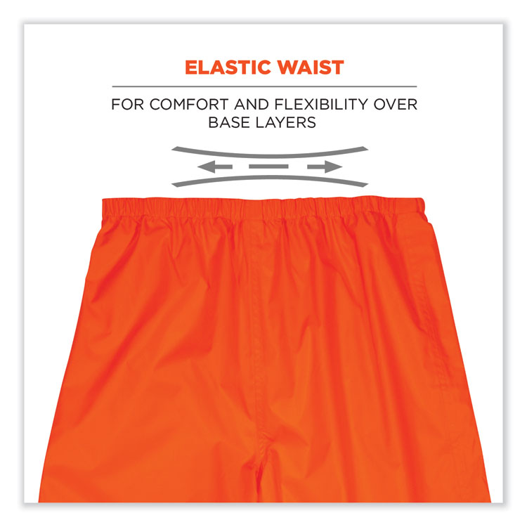 ergodyne® GloWear 8916 Class E Lightweight Hi-Vis Rain Pants, 4X-Large, Orange, Ships in 1-3 Business Days (EGO25448) Each