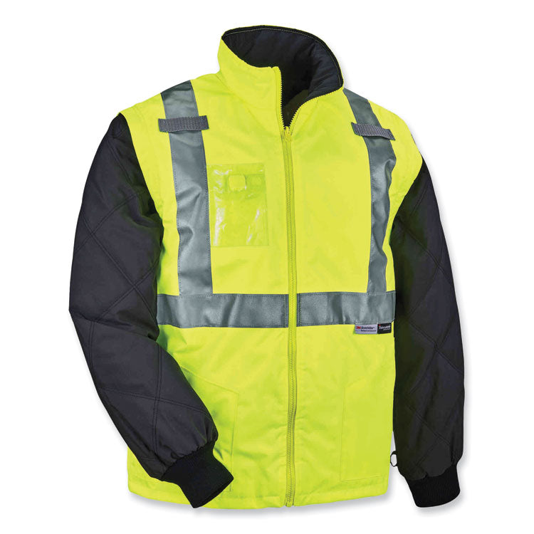 ergodyne® GloWear 8287 Class 2 Hi-Vis Jacket with Removable Sleeves, Medium, Lime, Ships in 1-3 Business Days (EGO25493) Each