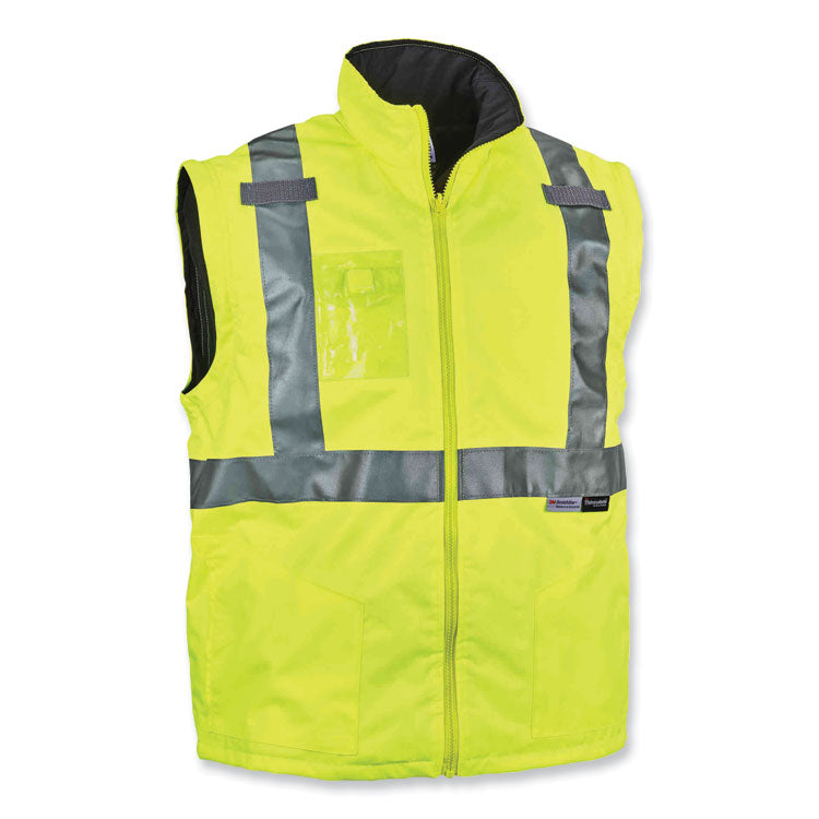 ergodyne® GloWear 8287 Class 2 Hi-Vis Jacket with Removable Sleeves, 2X-Large, Lime, Ships in 1-3 Business Days (EGO25496) Each