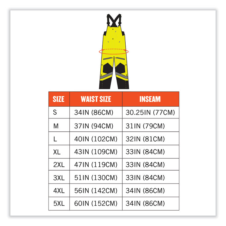ergodyne® GloWear 8928 Class E Hi-Vis Insulated Bibs, Small, Lime, Ships in 1-3 Business Days (EGO25522) Each