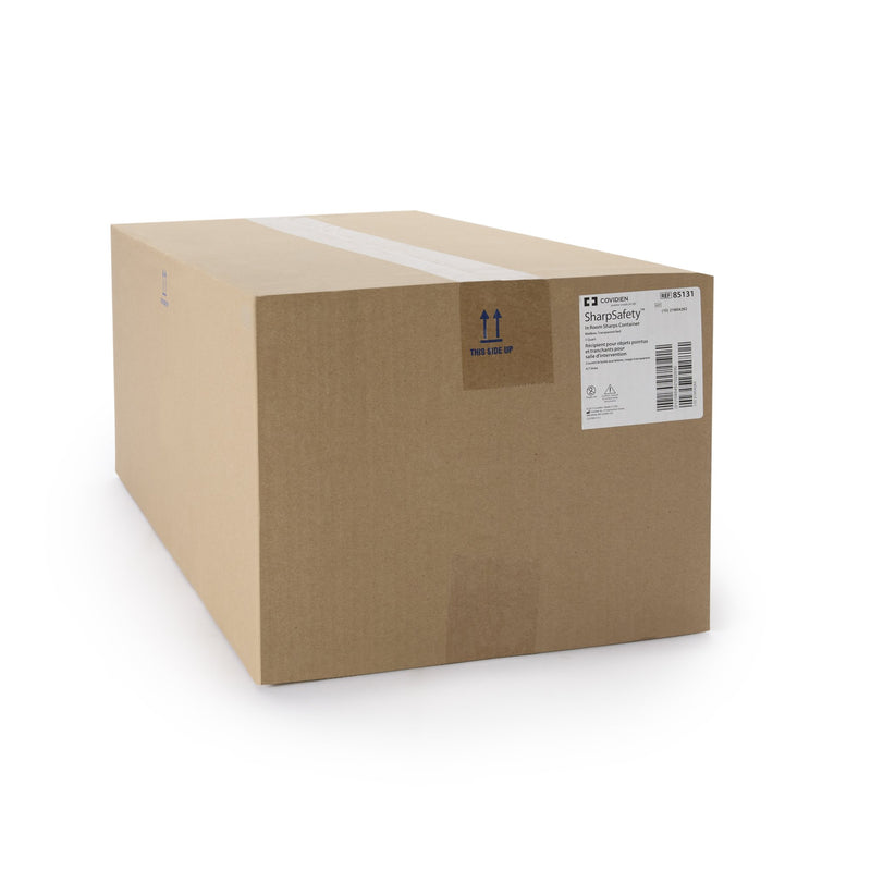 In-Room™ Sharps Container Translucent Red Base 11 H X 10-3/4 W X 4-3/4 D Inch Horizontal Entry 1.25 Gallon (172258_EA) 1/EA