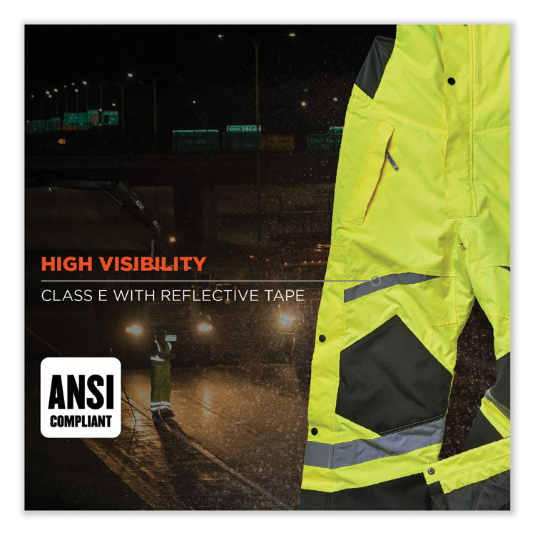 ergodyne® GloWear 8928 Class E Hi-Vis Insulated Bibs, 5X-Large, Lime, Ships in 1-3 Business Days (EGO25529) Each