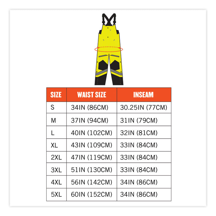 ergodyne® GloWear 8928 Class E Hi-Vis Insulated Bibs, 5X-Large, Lime, Ships in 1-3 Business Days (EGO25529) Each