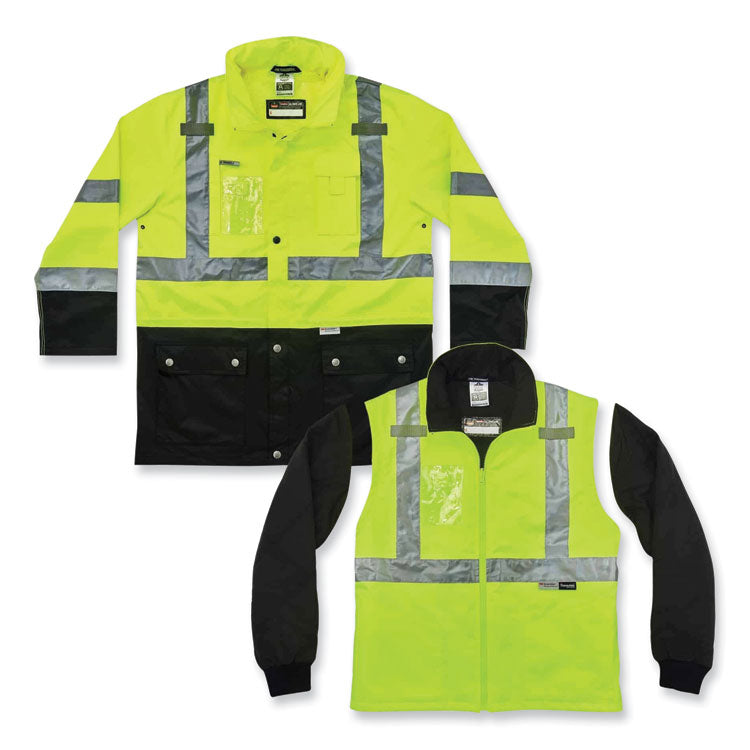 ergodyne® GloWear 8388 Class 3/2 Hi-Vis Thermal Jacket Kit, 2X-Large, Lime, Ships in 1-3 Business Days (EGO25536) Each