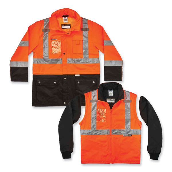 ergodyne® GloWear 8388 Class 3/2 Hi-Vis Thermal Jacket Kit, Medium, Orange, Ships in 1-3 Business Days (EGO25553) Each