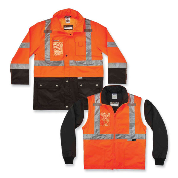 ergodyne® GloWear 8388 Class 3/2 Hi-Vis Thermal Jacket Kit, X-Large, Orange, Ships in 1-3 Business Days (EGO25555) Each
