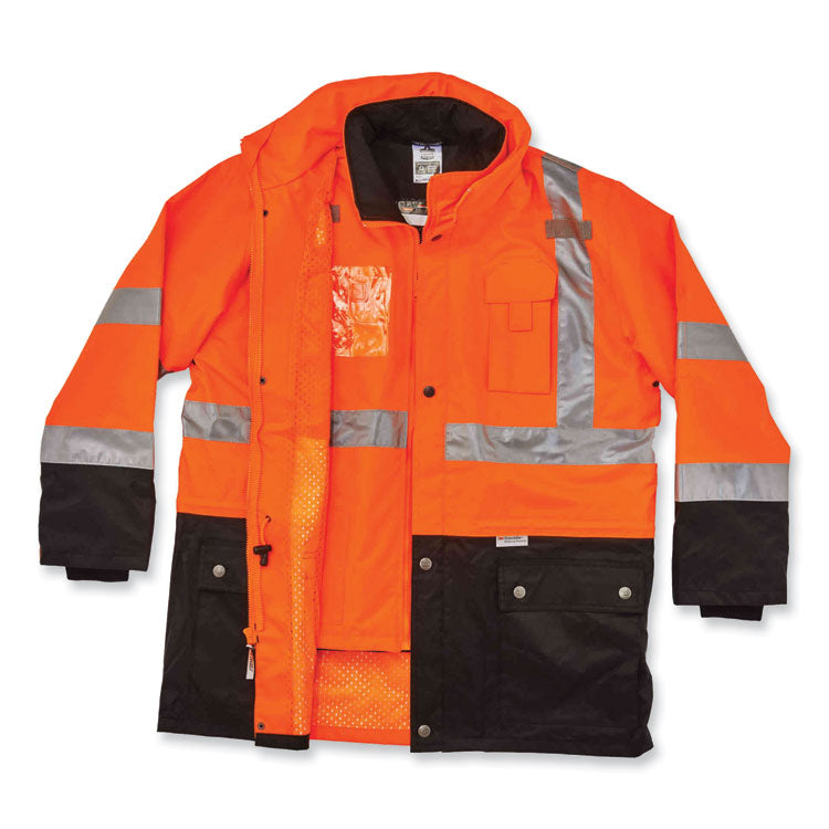 ergodyne® GloWear 8388 Class 3/2 Hi-Vis Thermal Jacket Kit, 4X-Large, Orange, Ships in 1-3 Business Days (EGO25558) Each