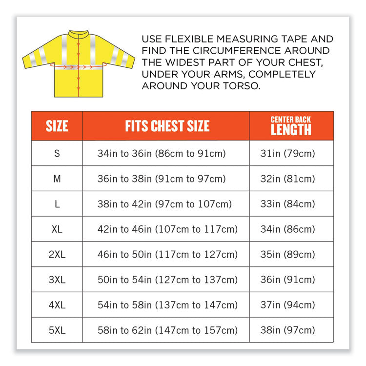 ergodyne® GloWear 8384 Class 3 Hi-Vis Quilted Thermal Parka, Large, Lime, Ships in 1-3 Business Days (EGO25564) Each