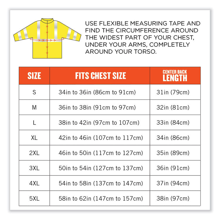 ergodyne® GloWear 8384 Class 3 Hi-Vis Quilted Thermal Parka, 3X-Large, Lime, Ships in 1-3 Business Days (EGO25567) Each