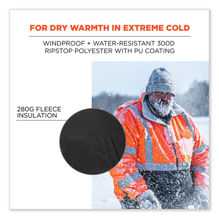 ergodyne® GloWear 8381 Class 3 Hi-Vis 4-in-1 Quilted Bomber Jacket, Orange, X-Large, Ships in 1-3 Business Days (EGO25585) Each