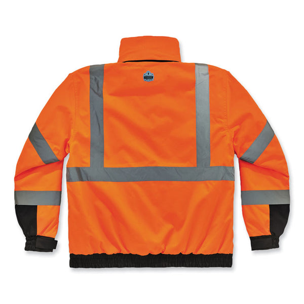 ergodyne® GloWear 8381 Class 3 Hi-Vis 4-in-1 Quilted Bomber Jacket, Orange, 3X-Large, Ships in 1-3 Business Days (EGO25587) Each