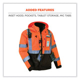 ergodyne® GloWear 8381 Class 3 Hi-Vis 4-in-1 Quilted Bomber Jacket, Orange, 5X-Large, Ships in 1-3 Business Days (EGO25589) Each