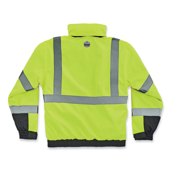 ergodyne® GloWear 8381 Class 3 Hi-Vis 4-in-1 Quilted Bomber Jacket, Lime, Small, Ships in 1-3 Business Days (EGO25592) Each