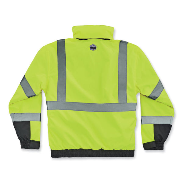ergodyne® GloWear 8381 Class 3 Hi-Vis 4-in-1 Quilted Bomber Jacket, Lime, Medium, Ships in 1-3 Business Days (EGO25593) Each