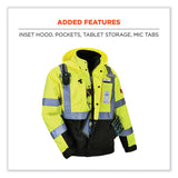 ergodyne® GloWear 8381 Class 3 Hi-Vis 4-in-1 Quilted Bomber Jacket, Lime, Medium, Ships in 1-3 Business Days (EGO25593) Each