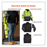 ergodyne® GloWear 8381 Class 3 Hi-Vis 4-in-1 Quilted Bomber Jacket, Lime, X-Large, Ships in 1-3 Business Days (EGO25595) Each