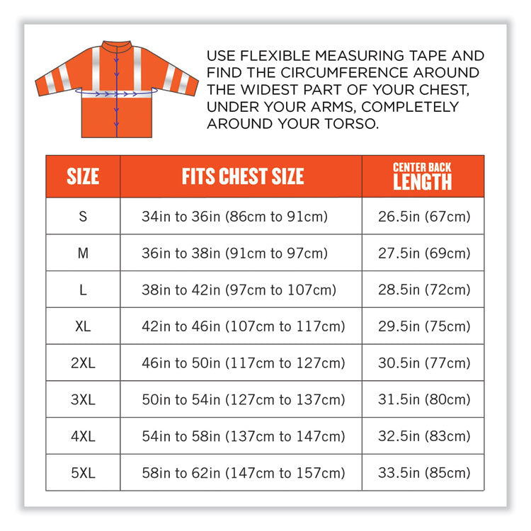 ergodyne® GloWear 8377 Class 3 Hi-Vis Quilted Bomber Jacket, Orange, 2X-Large, Ships in 1-3 Business Days (EGO25616) Each
