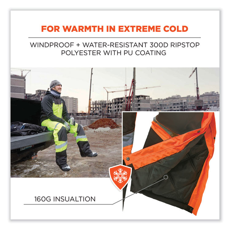 ergodyne® GloWear 8928 Class E Hi-Vis Insulated Bibs, Medium, Orange, Ships in 1-3 Business Days (EGO25633) Each