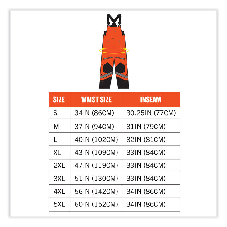 ergodyne® GloWear 8928 Class E Hi-Vis Insulated Bibs, X-Large, Orange, Ships in 1-3 Business Days (EGO25635) Each