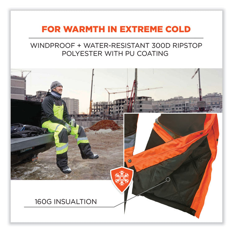 ergodyne® GloWear 8928 Class E Hi-Vis Insulated Bibs, 3X-Large, Orange, Ships in 1-3 Business Days (EGO25637) Each