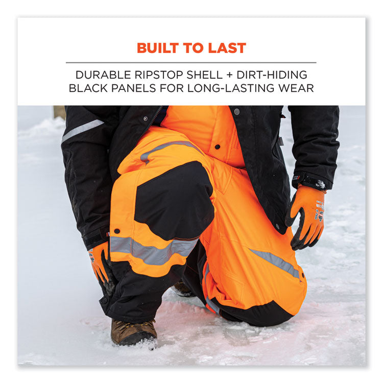 ergodyne® GloWear 8928 Class E Hi-Vis Insulated Bibs, 3X-Large, Orange, Ships in 1-3 Business Days (EGO25637) Each