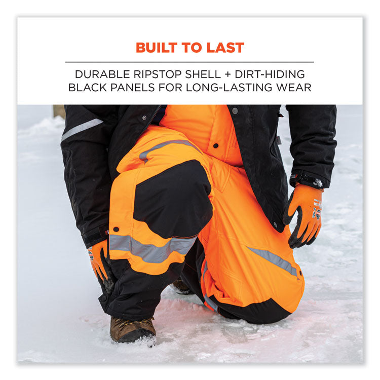 ergodyne® GloWear 8928 Class E Hi-Vis Insulated Bibs, 4X-Large, Orange, Ships in 1-3 Business Days (EGO25638) Each