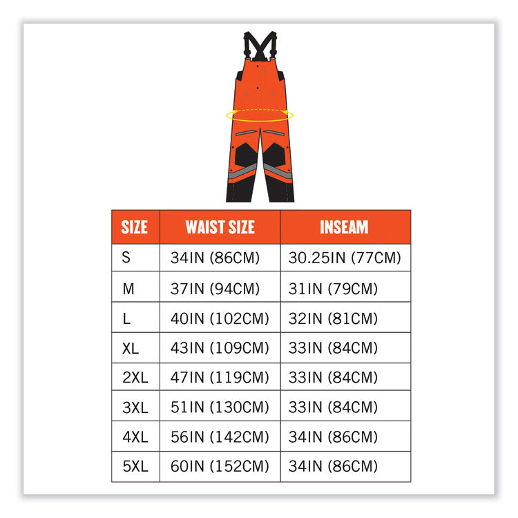ergodyne® GloWear 8928 Class E Hi-Vis Insulated Bibs, 4X-Large, Orange, Ships in 1-3 Business Days (EGO25638) Each