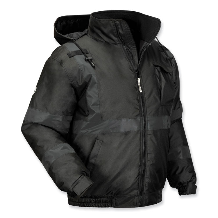 ergodyne® GloWear 8377EV Non-Certified Hi-Vis Quilted Bomber Jacket, Black, Small, Ships in 1-3 Business Days (EGO25642) Each