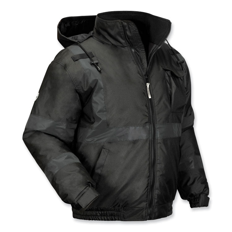 ergodyne® GloWear 8377EV Non-Certified Hi-Vis Quilted Bomber Jacket, Black, Medium, Ships in 1-3 Business Days (EGO25643) Each