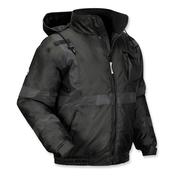 ergodyne® GloWear 8377EV Non-Certified Hi-Vis Quilted Bomber Jacket, Black, X-Large, Ships in 1-3 Business Days (EGO25645) Each