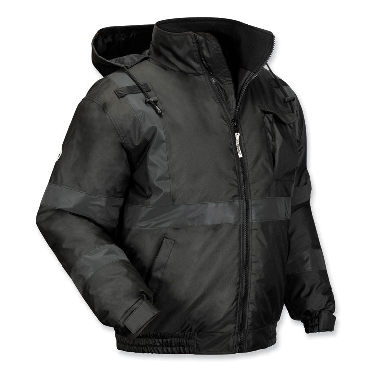 ergodyne® GloWear 8377EV Non-Certified Hi-Vis Quilted Bomber Jacket, Black, X-Large, Ships in 1-3 Business Days (EGO25645) Each