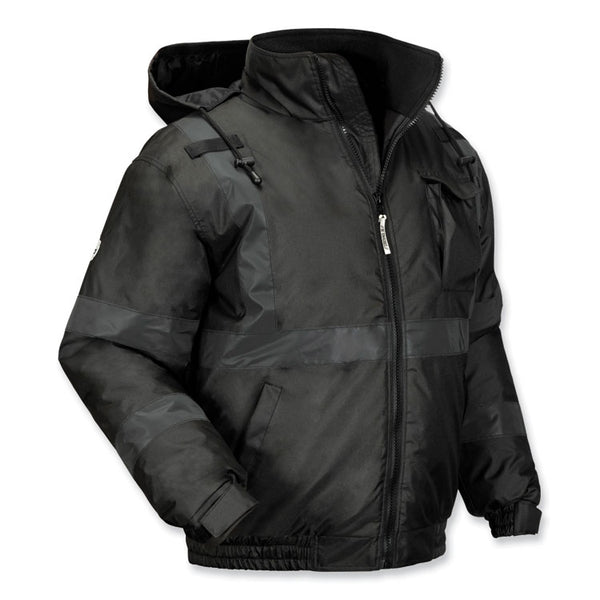 ergodyne® GloWear 8377EV Non-Certified Hi-Vis Quilted Bomber Jacket, Black, 2X-Large, Ships in 1-3 Business Days (EGO25646) Each