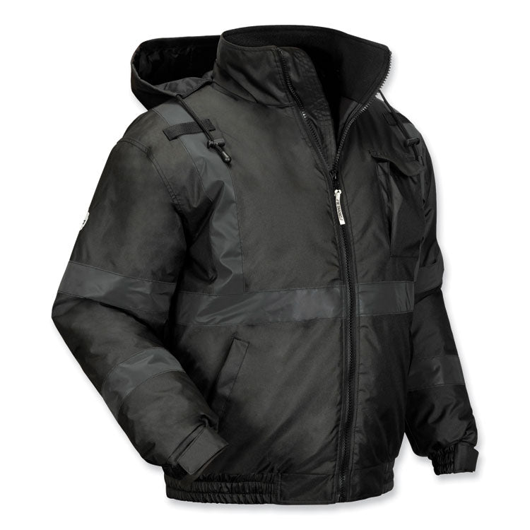 ergodyne® GloWear 8377EV Non-Certified Hi-Vis Quilted Bomber Jacket, Black, 2X-Large, Ships in 1-3 Business Days (EGO25646) Each