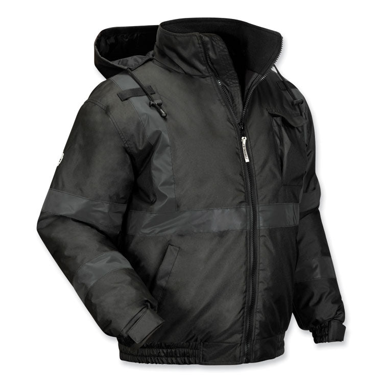 ergodyne® GloWear 8377EV Non-Certified Hi-Vis Quilted Bomber Jacket, Black, 5X-Large, Ships in 1-3 Business Days (EGO25649) Each