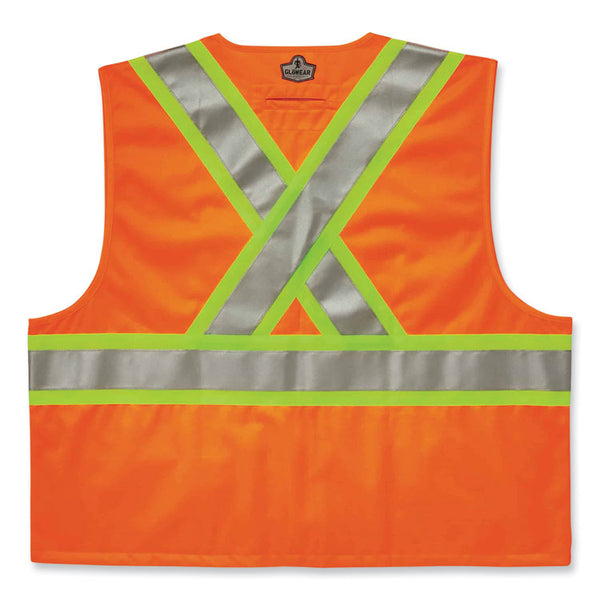 ergodyne® GloWear 8235ZX Class 2 Two-Tone X-Back Vest, Polyester, Small/Medium, Orange, Ships in 1-3 Business Days (EGO26183) Each