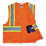 ergodyne® GloWear 8235ZX Class 2 Two-Tone X-Back Vest, Polyester, 4X-Large/5X-Large, Orange, Ships in 1-3 Business Days (EGO26189) Each